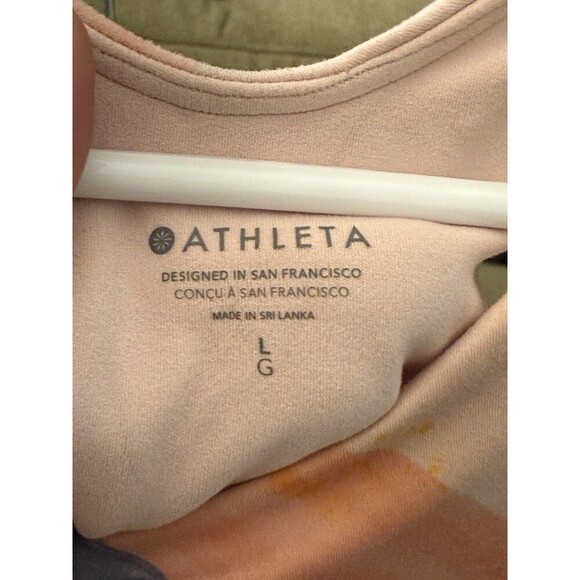 Athleta Conscious A-C Watercolor Brushstroke Racerback Crop Tank Bra Size L - Picture 3 of 3